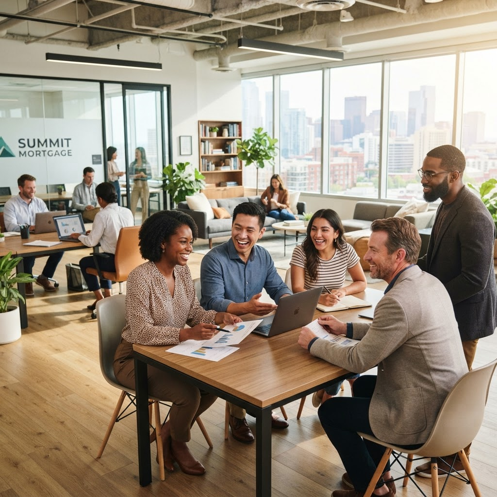 The Assure Loans team collaborating in a modern office